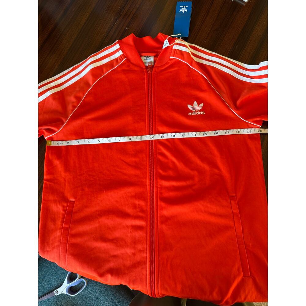 Adidas 3 Stripe Track Jacket Orange Youth Sz15-16Yr XL Full Zip Sweatshirt - Picture 8 of 9